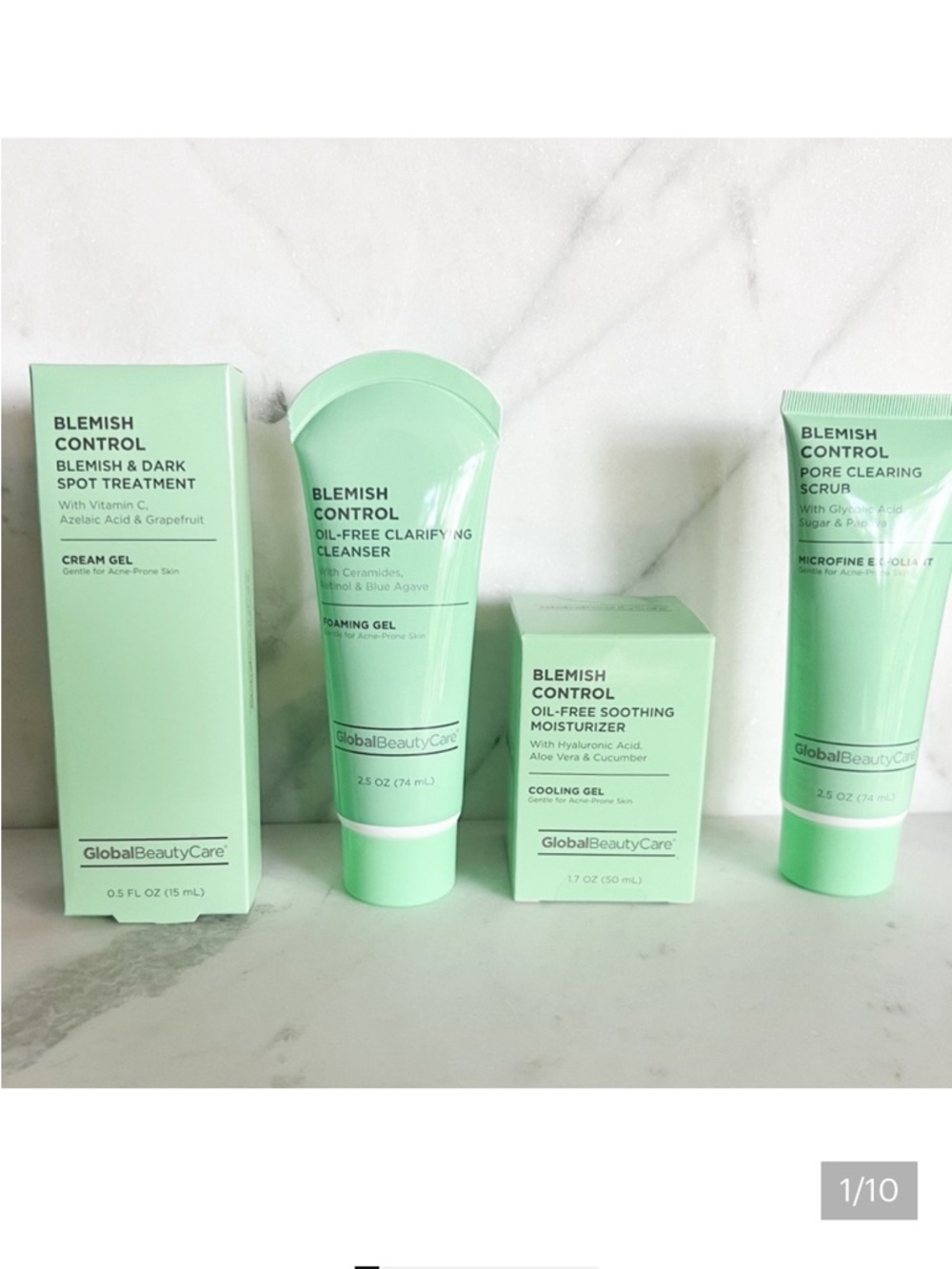 NWT Global Beauty Care Blemish Control Acne Skincare Set 4 Pc Bundle New